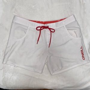 WHITE ATHLETIC SHORTS